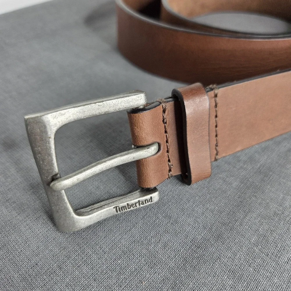 Timberland Men's Buffalo Leather Belt Antiqued Brass Size 40